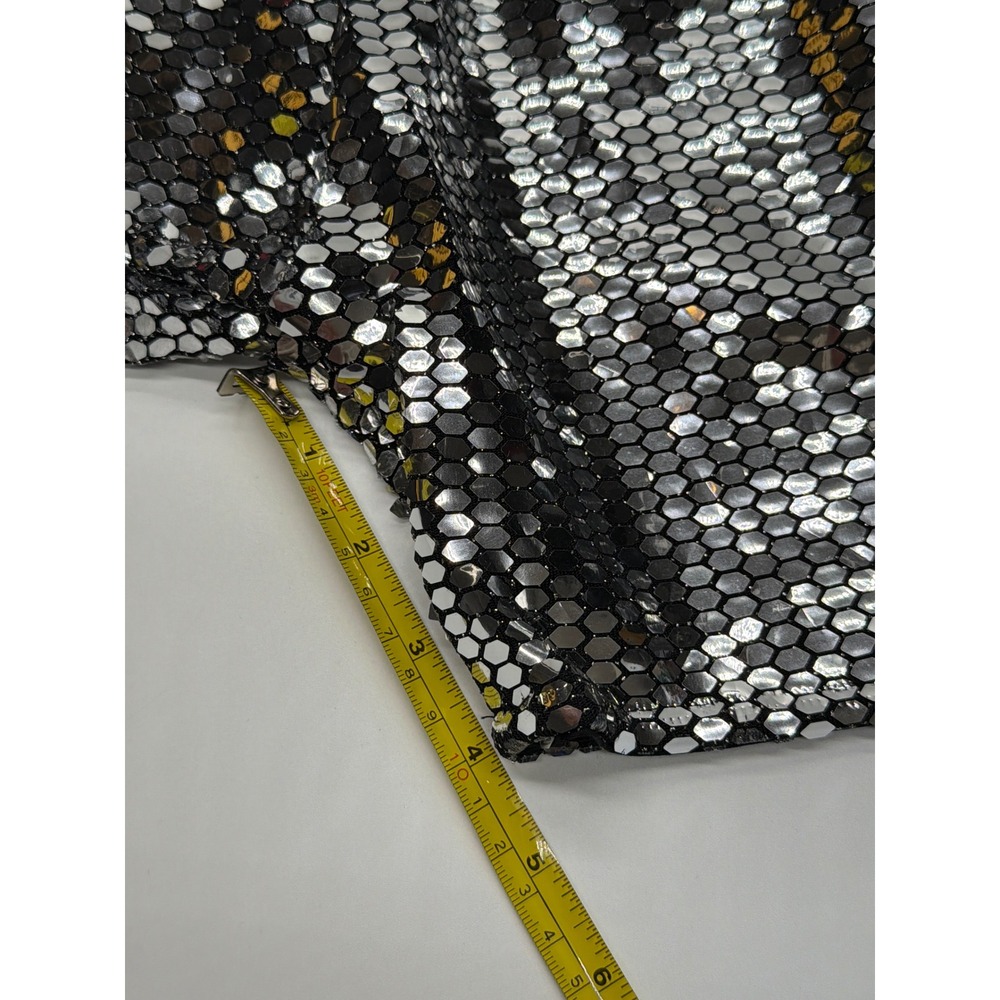 Mens Silver Sequin‎ Disco Festival Shorts Black Elastic Waist Rave Party Small - Picture 5 of 9